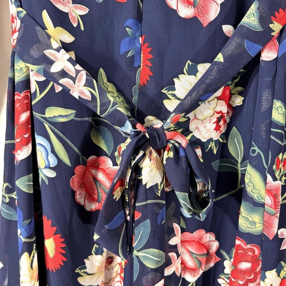 Betsey Johnson Blue Floral Mini Dress Bell Sleeves Dark Cottagecore - Picture 8 of 12